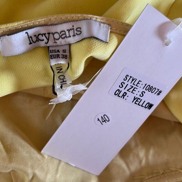 Lucy Paris Yellow Gemstone Mini Dress NWT Size Small - Picture 4 of 6